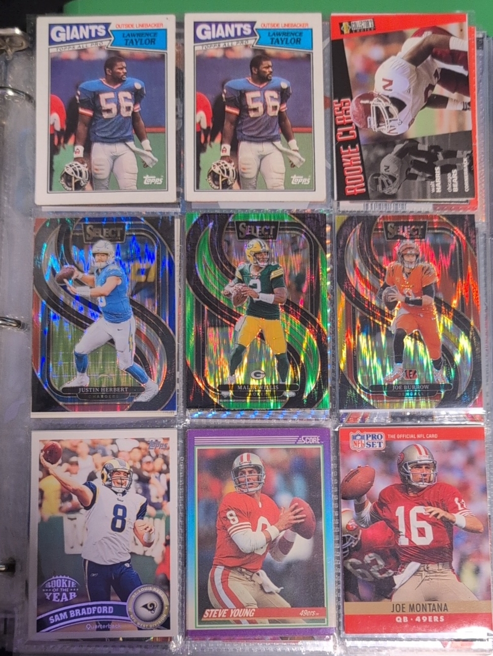 Panini/TOPPS Football Lot W/ Joe Burrow Cincinnati Bengals Justin Herbert Club**